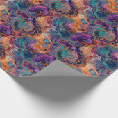 Papier Cadeau Conception fluide avec des purples riches, des ora (Coin)