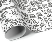Papier Cadeau conception géomatique (Coin rond)