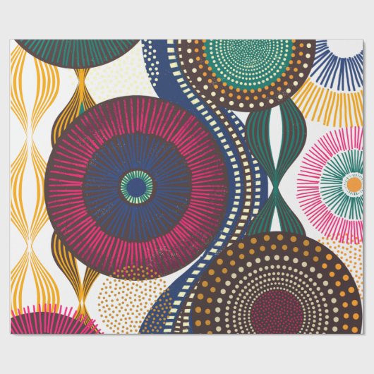 Papier Cadeau Conception géométrique africaine (Plat)