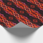 Papier Cadeau Conception géométrique des lignes ondulées rouges. (Coin)