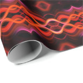 Papier Cadeau Conception géométrique des lignes ondulées rouges. (Coin rond)