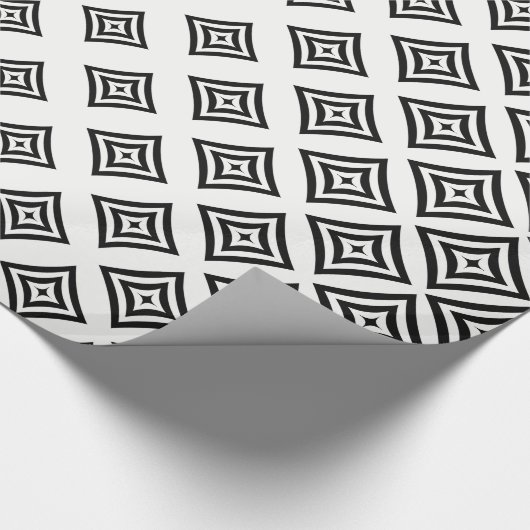 Papier Cadeau Conception géométrique noire (Coin)