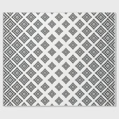 Papier Cadeau Conception géométrique noire (Plat)