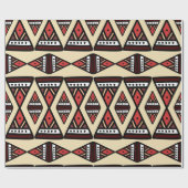 Papier Cadeau Conception géométrique Tribal dessinée à la main (Plat)