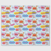 Papier Cadeau Conception Girly de superhéros de style comique (Plat)