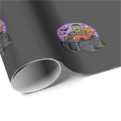 Papier Cadeau Conception graphique de camion monstre Frankenstei (Coin rond)