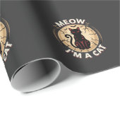 Papier Cadeau Conception graphique de chat Meow Halloween_1 (Coin rond)