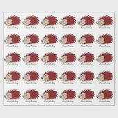 Papier Cadeau Conception Hérisson Anniversaire (Plat)