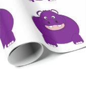 Papier Cadeau Conception Hippopotame (Coin rond)