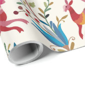 Papier Cadeau Conception inspirée d'Otomi (Coin rond)