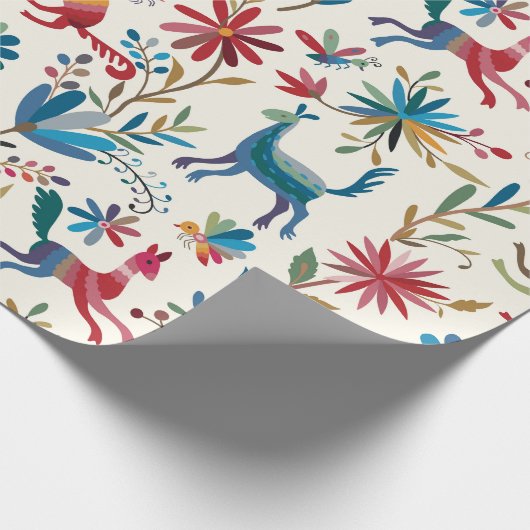 Papier Cadeau Conception inspirée d'Otomi (Coin)