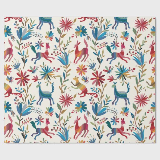 Papier Cadeau Conception inspirée d'Otomi (Plat)