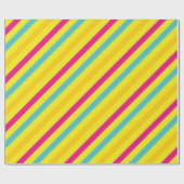 Papier Cadeau Conception Jaune à bande multidiagonale (Plat)