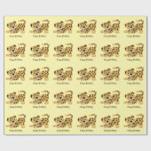 Papier Cadeau Conception léopard couleur de fond personnalisable (Plat)