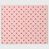 Papier Cadeau Conception Mini Coeur - Rose et Rouge (Plat)