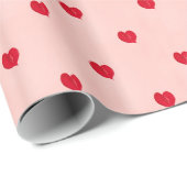 Papier Cadeau Conception Mini Coeur - Rose et Rouge (Coin rond)