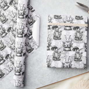 Papier Cadeau Conception minimaliste du Motif de champignons