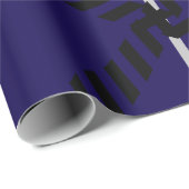 Papier Cadeau Conception Moderne Bleu Royal (Coin rond)