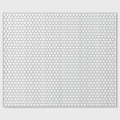 Papier Cadeau Conception moderne de carreaux en hex noir et blan (Plat)