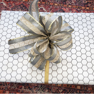 Papier Cadeau Conception moderne de carreaux en hex noir et blan