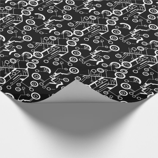 Papier Cadeau Conception moderne de gadgets technologiques noir  (Coin)