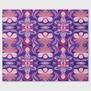 Papier Cadeau Conception moderne de motif floral classique multi