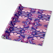 Papier Cadeau Conception moderne de motif floral classique multi (Déroulé)