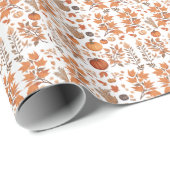 Papier Cadeau Conception motif d'automne (Coin rond)