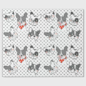 Papier Cadeau Conception Motif de chien joueuse (Plat)