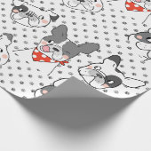 Papier Cadeau Conception Motif de chien joueuse (Coin)