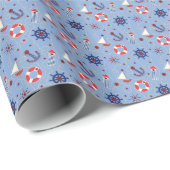 Papier Cadeau Conception Nautique (Coin rond)