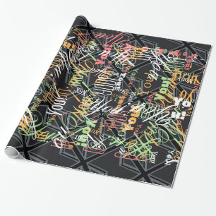 Papier Cadeau Conception noire de drapeau d'Union Jack