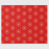 Papier Cadeau Conception ornementale rouge et or (Plat)
