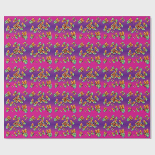 Papier Cadeau Conception papillon (Plat)