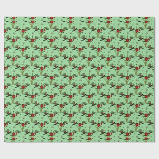 Papier Cadeau Conception Plante mignonne fraise (Plat)