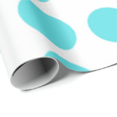 Papier Cadeau Conception Pois Aqua (Coin rond)
