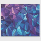 Papier Cadeau Conception polygonale pourpre bleue abstraite (Plat)