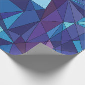 Papier Cadeau Conception polygonale pourpre bleue abstraite (Coin)