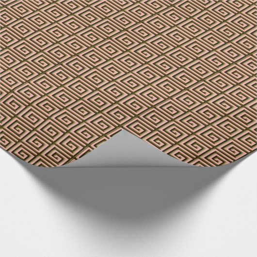 Papier Cadeau Conception principale grecque - brun chocolat sur (Coin)