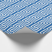 Papier Cadeau Conception principale grecque de bleu et blanche (Coin)