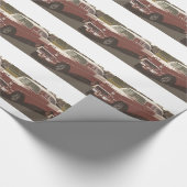 Papier Cadeau Conception rouge et du blanc 55 de Chevy, (Coin)