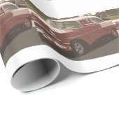 Papier Cadeau Conception rouge et du blanc 55 de Chevy, (Coin rond)