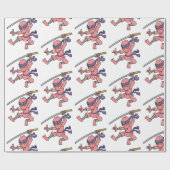 Papier Cadeau Conception sautante personnalisable de Ninja (Plat)