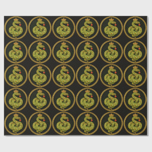 Papier Cadeau Conception serpentine Tudor élisabéthaine ornée de