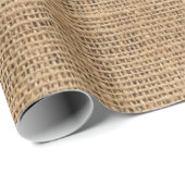 Papier Cadeau Conception texturée Brown de burlap (Coin rond)