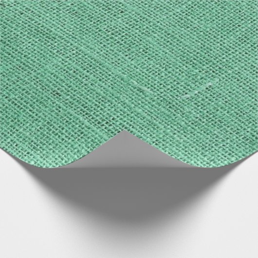 Papier Cadeau Conception texturée de burlap vert (Coin)