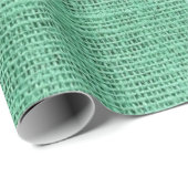 Papier Cadeau Conception texturée de burlap vert (Coin rond)