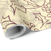 Papier Cadeau Conception transparente des baies Holly (Coin rond)