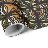 Papier Cadeau Conception Tribale africaine (Coin rond)