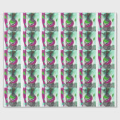 Papier Cadeau Conception Tribale Verte (Plat)